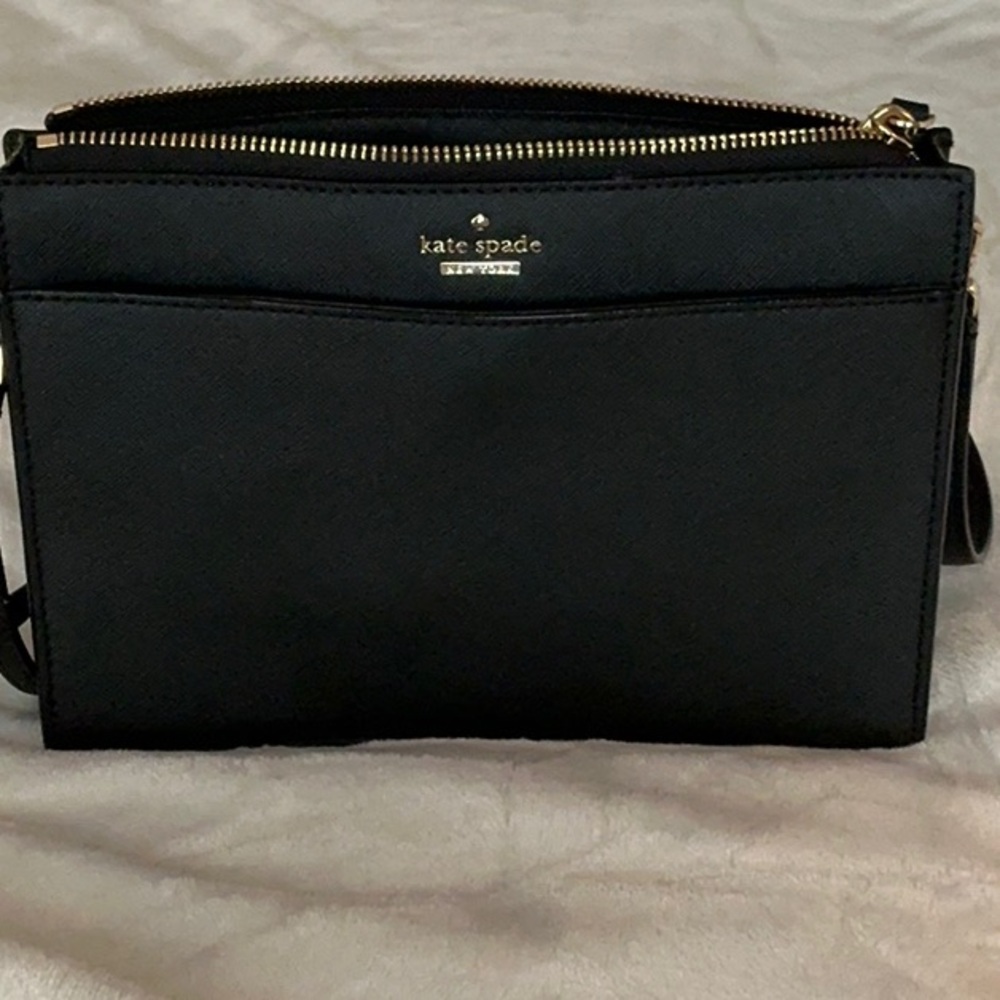 Kate Spade New York Cameron Street Clarise Sleek Black Leather Crossbody Bag